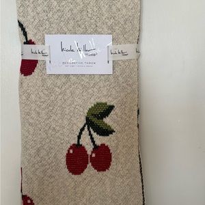 NWT! Cozy 100% Cotton Cherry Blanket Knit Red Summer Fruit For Family 50”x60”